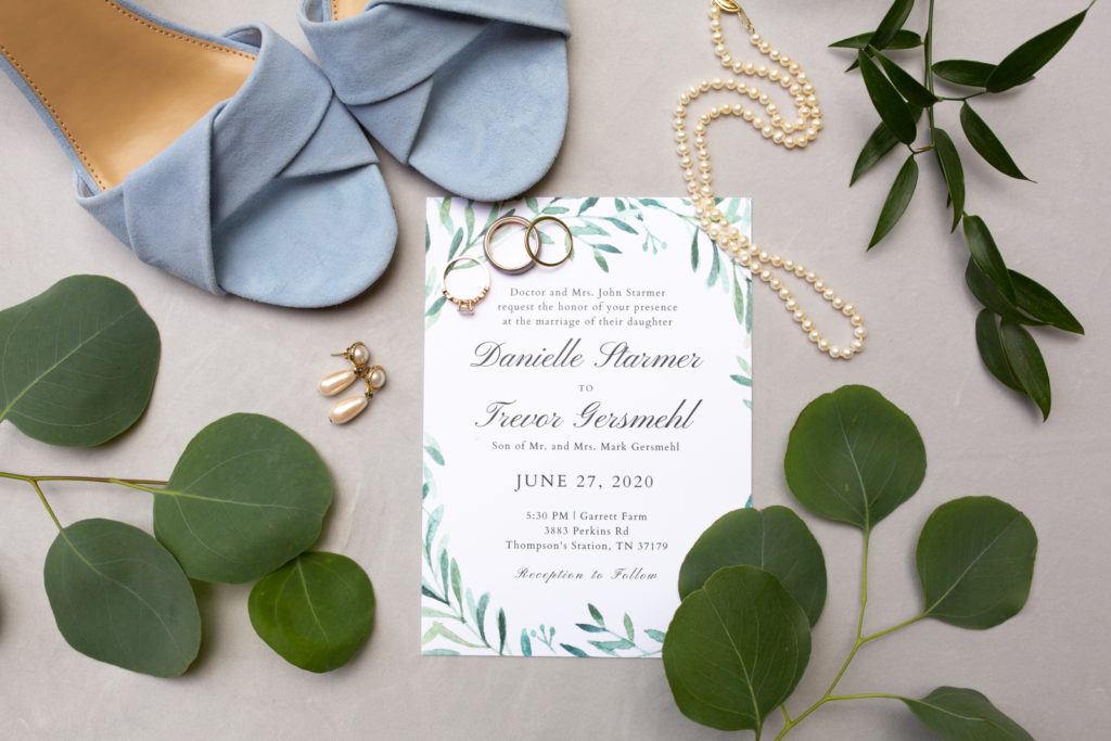 Wedding details and invitation
